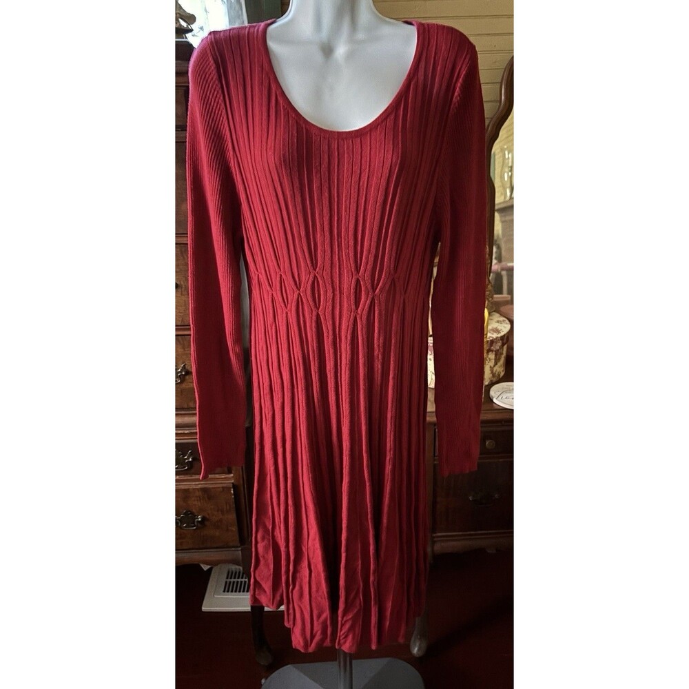 Sophie Max Size XL Women’s Red Pullover Sweater Dress 38” Bust CHRISTMAS